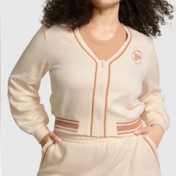 PINK Victoria's Secret Jackets & Blazers - PINK Victoria's Secret Cream Varsity Jacket